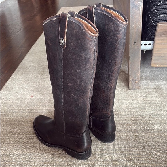 Black Frye Melissa Double Sole Button Lug Tall Boots - Picture 3 of 5